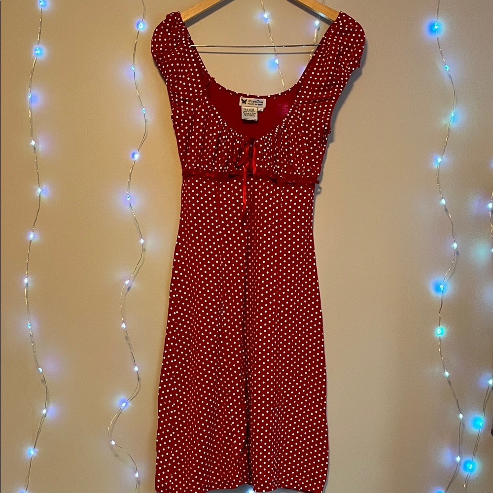 Papillon Red Polka Dot Midi Dress